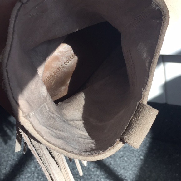 Zara basic collection❄️cream suede fringed booties - Picture 6 of 8